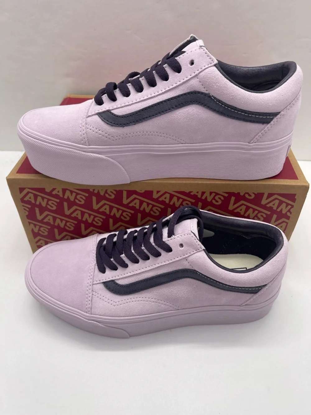 Vans Old Skool Stackform Platform Suede Lavender Sneakers VN0009PZLAE NIB